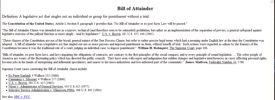 Bill of Attainer