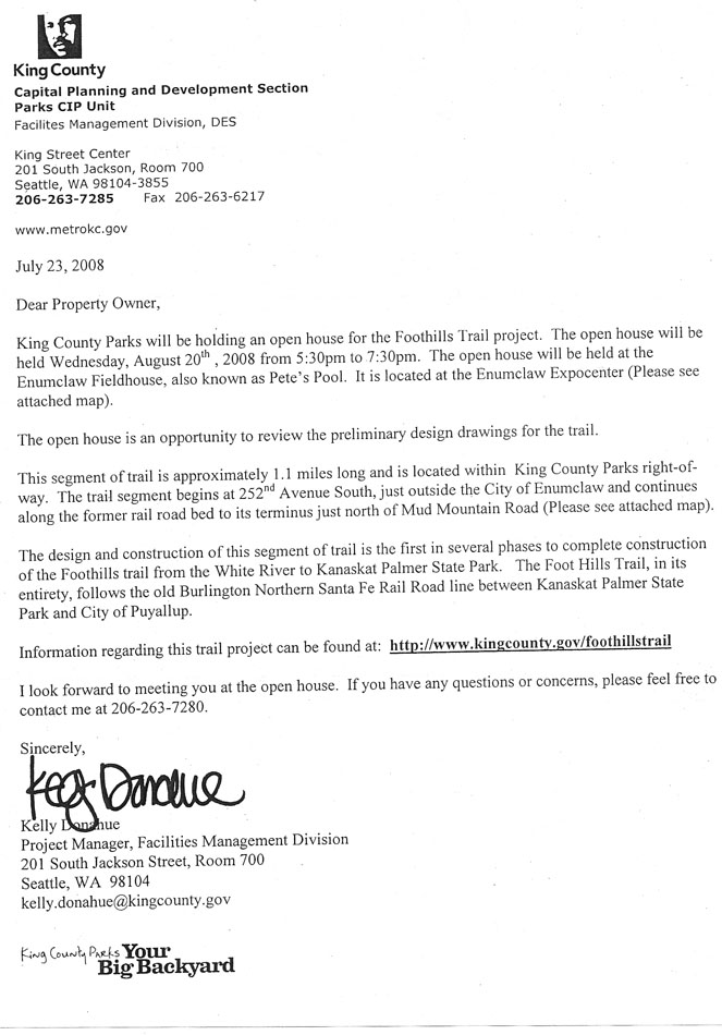 King County Rails Meeting Letter