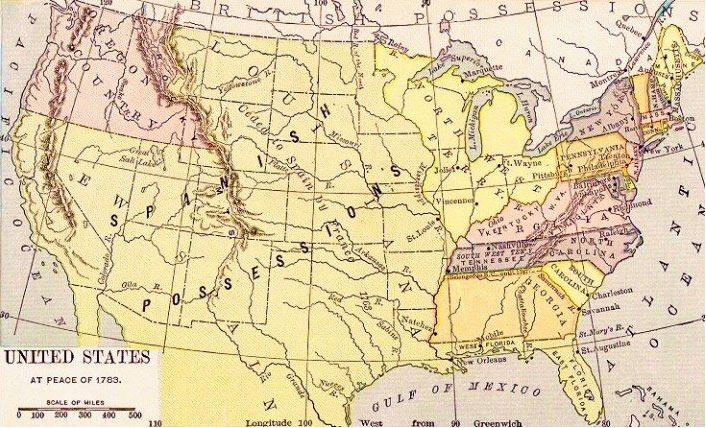 Map of US in 1783